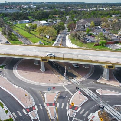 RM 620 roundabout at the Chisholm Trail